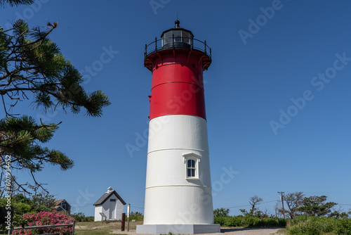 Beautiful view of Nauset Lighthouse, Cape Cod Lighthouse.