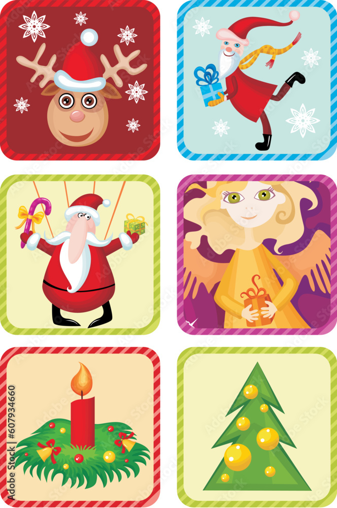 vector illustration of a christmas icon set