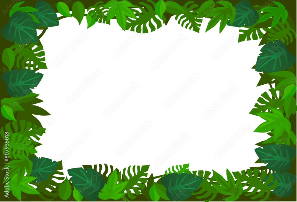 Fototapeta premium Leaf forest frame