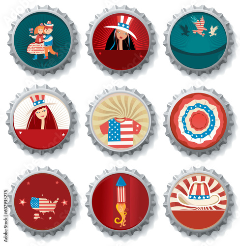 USA bottle-caps.