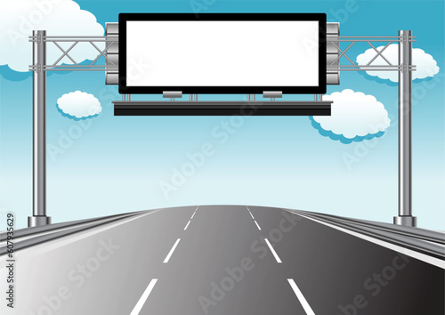 Highway informative display to insert your text