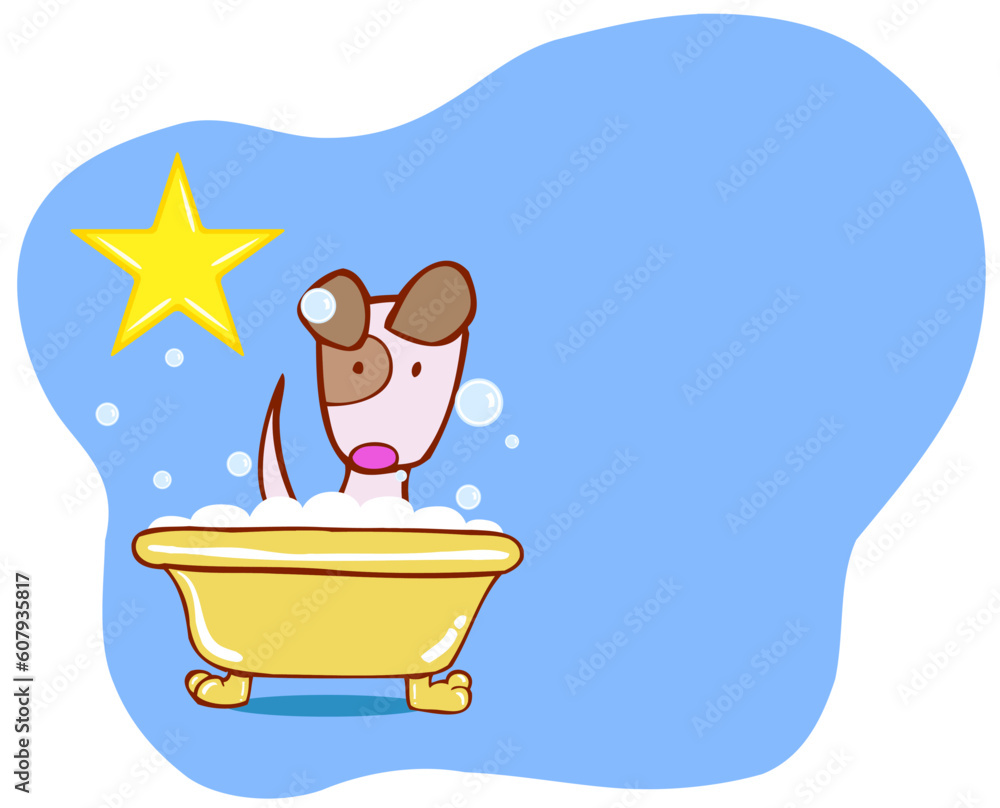 Canine is enjoying a bubble bath like a superstar. Canine is enjoying a bubble bath like a superstar.