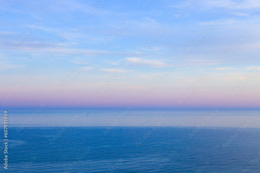 Spectacular and colorful sunset on the beach