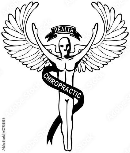 Hand drawn image of the chiropractic symbol.