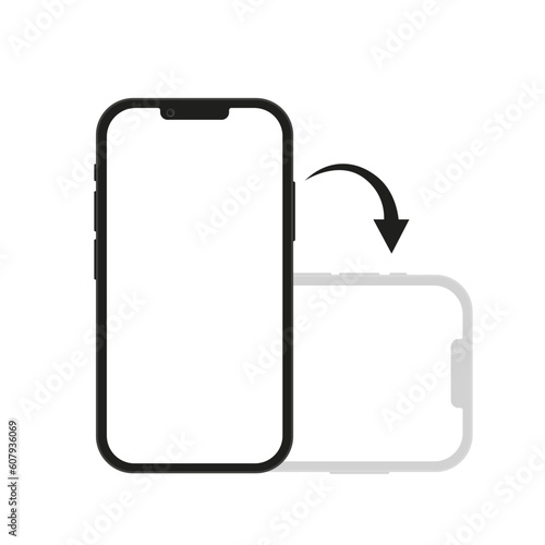 Rotate smartphone isolated icon. Device rotation symbol. Turn your device. Mobile screen horizontal and vertical turn. Website, mobile app and other designs. Vector illustration