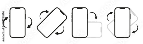 Rotate smartphone isolated icon. Device rotation symbol. Turn your device. Mobile screen horizontal and vertical turn. Vector illustration