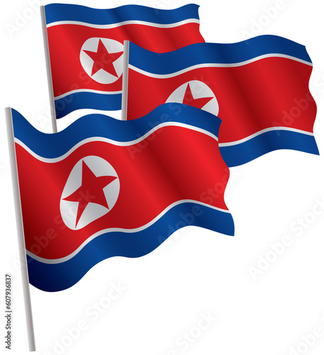 North Korea 3d flag. Vector illustration. Isolated on white. Free Download North Korea 3d flag. Vector illustration. Isolated on white. - GFXLoad