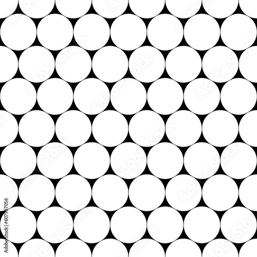 Geometric seamless pattern. Repeating abstract reticulated tessellation for design prints. Black geometry shape isolated on white repeated background. Simple repeat tesselation. Vector illustration