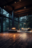 Cosy Living Room with Fire Place and large Windows