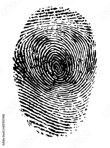 Fingerprint black on white vector illustration