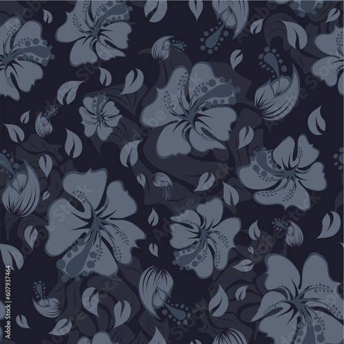 Seamless vector floral background. For easy making seamless pattern just drag all group into swatches bar  and use it for filling any contours.