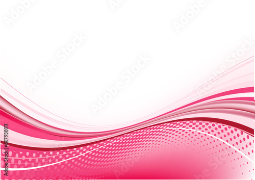 Vector illustration of pink abstract techno background with of dots and curved lines. Great for backgrounds or layering over other images and text