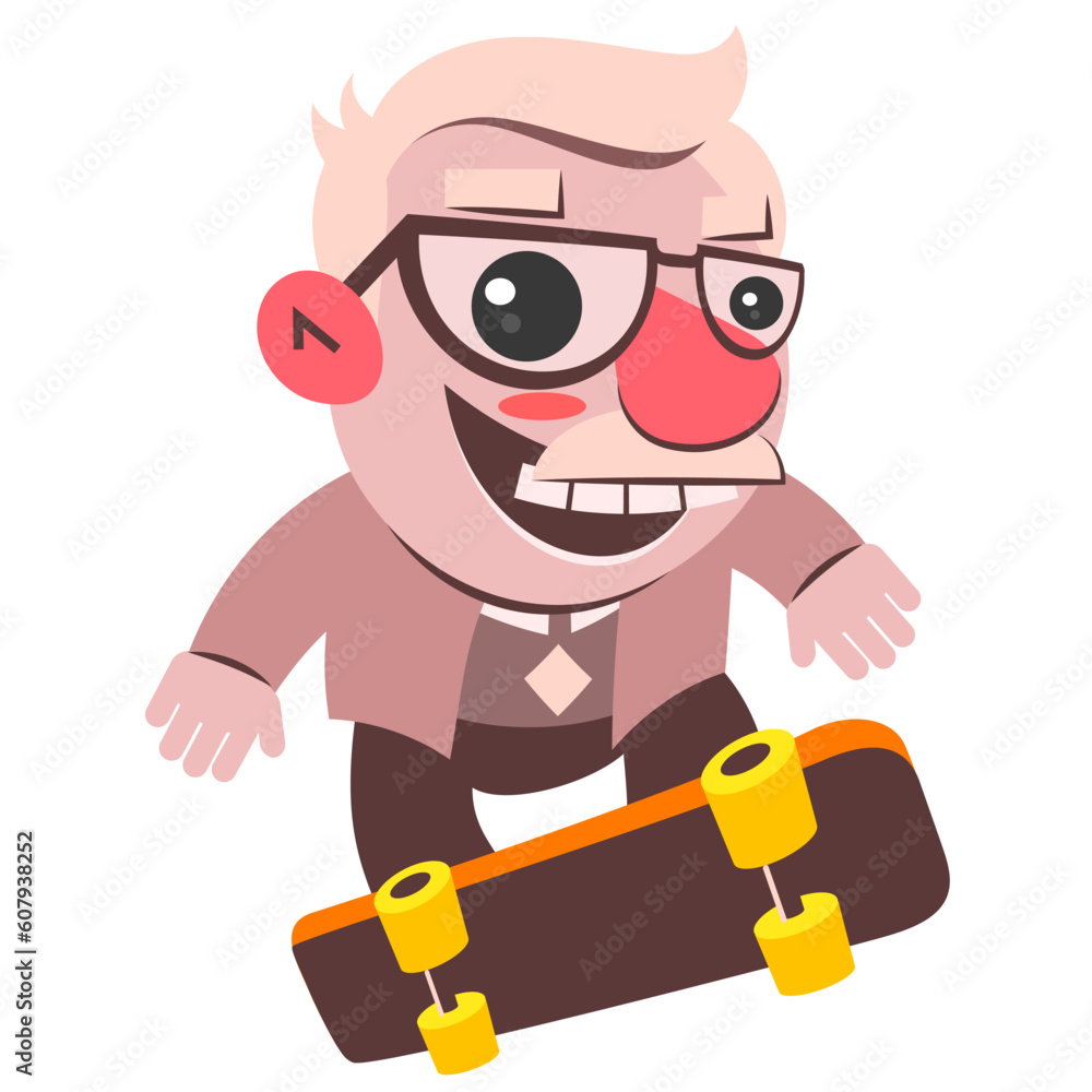 An elderly man is jogging,the old man is engaged in sports for pleasure. Shows a thumbs up. Athletic man. Side view. Stock vector illustration of an aged man, a pensioner lifestyle.