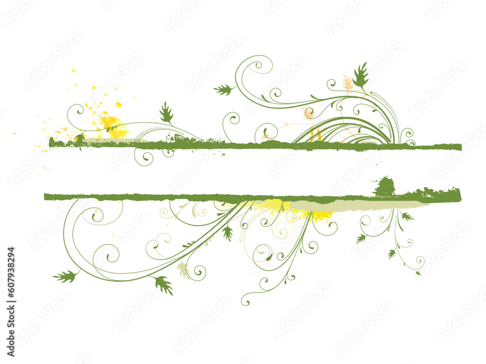 Vector illustration of Grunge Floral Decorative banner