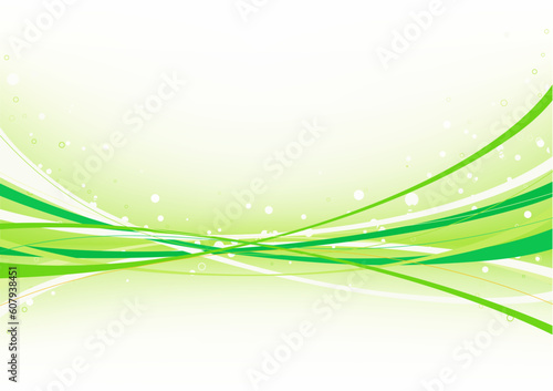 Vector illustration of abstract green background made of curved lines