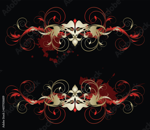 ornate banner, this illustration may be usefull as designer work.