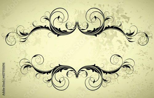 ornate banner, this illustration may be usefull as designer work.