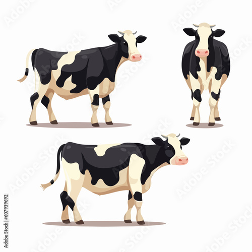 Vector cow illustrations in various poses, perfect for farm-themed designs.