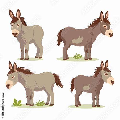 Whimsical donkey illustrations adding a touch of whimsy to any design.