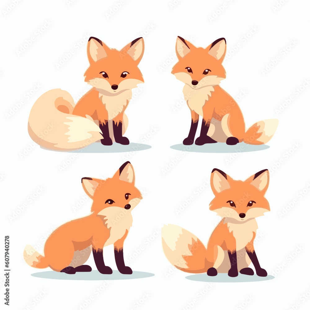 High-quality vector illustrations of foxes suitable for print and digital media.