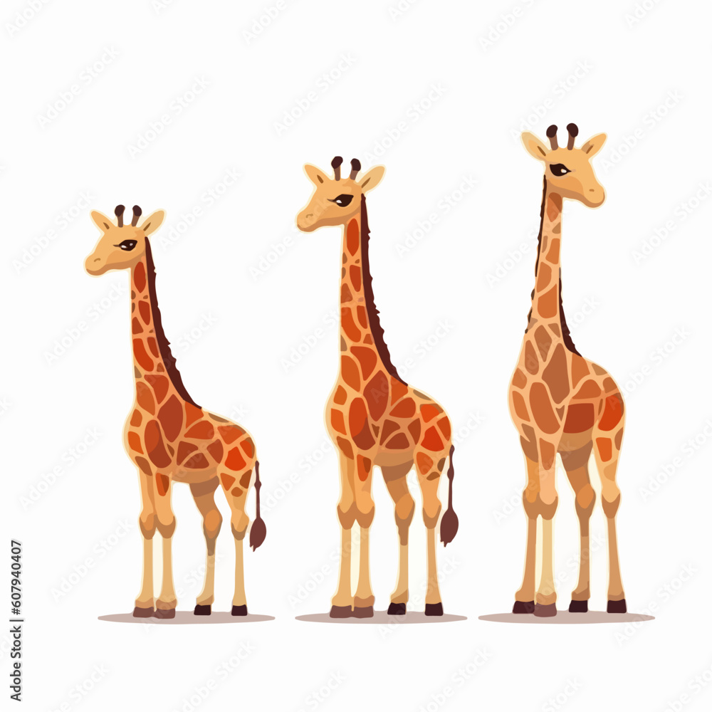 Obraz premium Playful giraffe illustrations adding a touch of joy to any project.