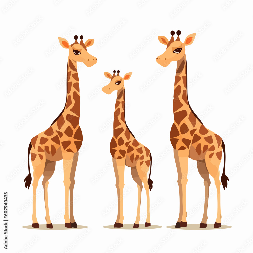 Graceful giraffe illustration capturing their majestic poses.
