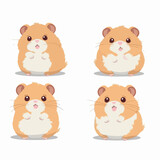 Vector hamster illustrations capturing their charming and playful nature.