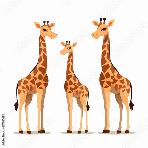 Graceful giraffe illustration capturing their majestic poses.