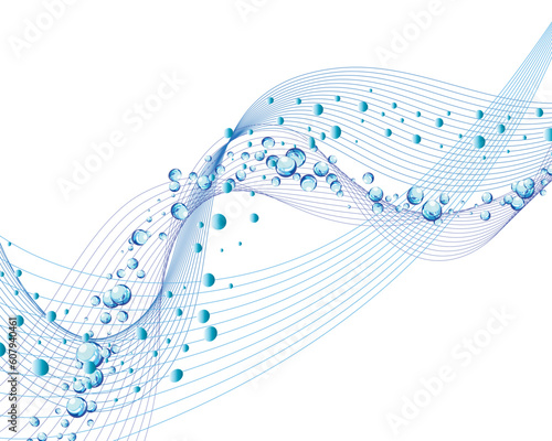 Abstract water vector background with bubbles of air