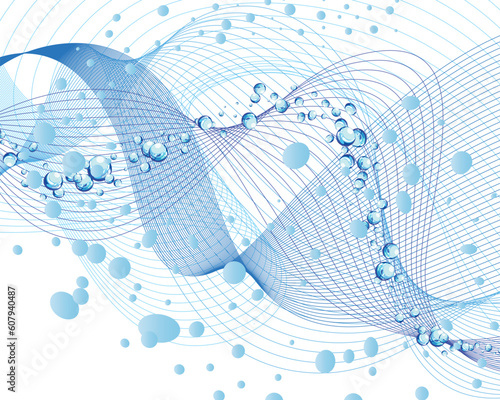 Abstract water vector background with bubbles of air