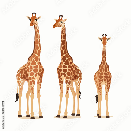 Lively giraffe illustrations capturing their energetic movements.