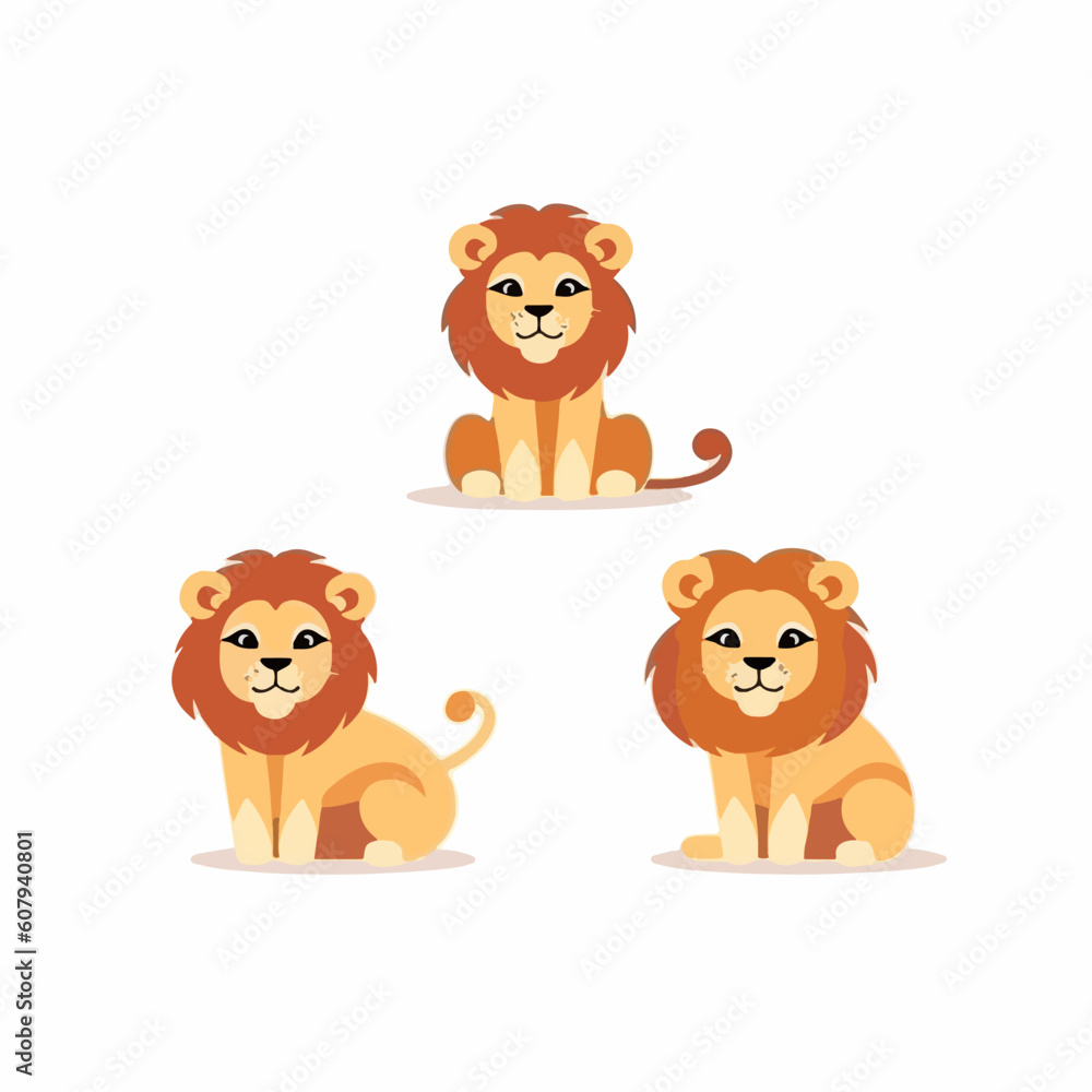 Regal lion illustrations showcasing a range of powerful positions. Regal lion illustrations showcasing a range of powerful positions.