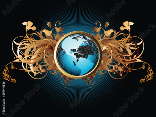 world floral, this illustration may be usefull as designer work.