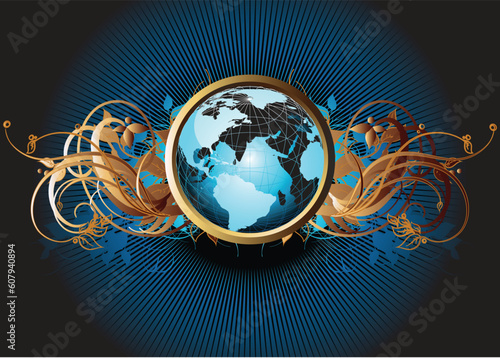 world floral, this illustration may be usefull as designer work.