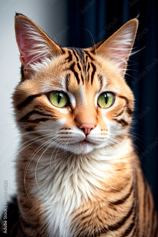 Bengal cat in close_up, Generative AI illustrations Bengal cat in close_up, Generative AI illustrations