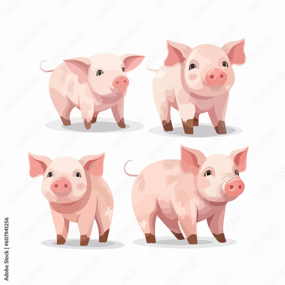 Captivating pig illustrations, a great addition to animal-themed artwork. Captivating pig illustrations, a great addition to animal-themed artwork.