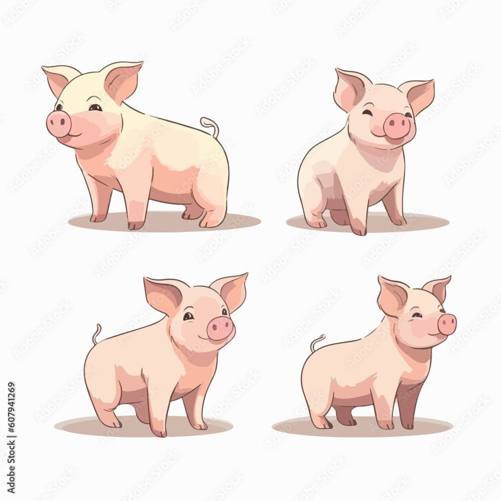 Versatile pig illustrations that can be used for a variety of applications. Versatile pig illustrations that can be used for a variety of applications.