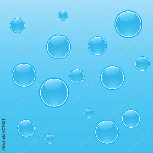 Bubbles in the water. Vector art.