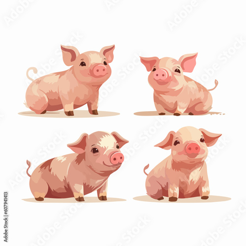 Charming pig illustrations adding a touch of cuteness to any project.