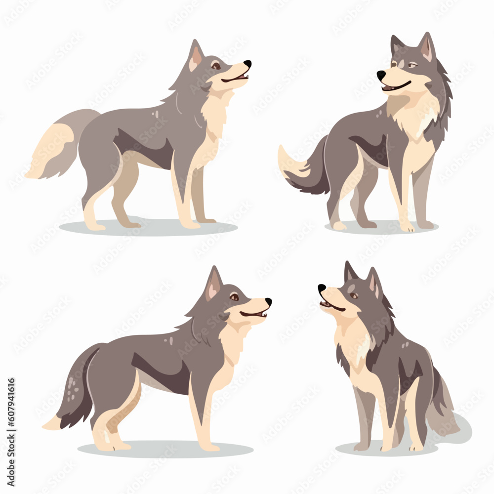 Versatile wolf illustrations that can be used for a variety of applications.