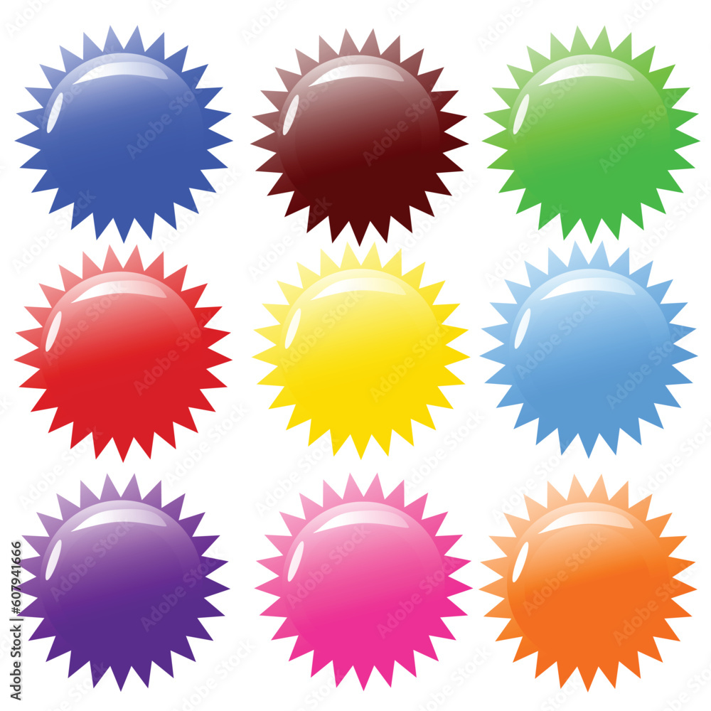 vector illustration of shiny colorful buttons.
