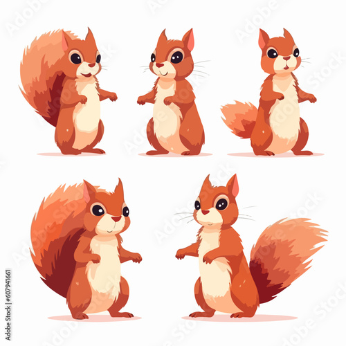 Charming squirrel illustrations adding a touch of woodland charm to any project.