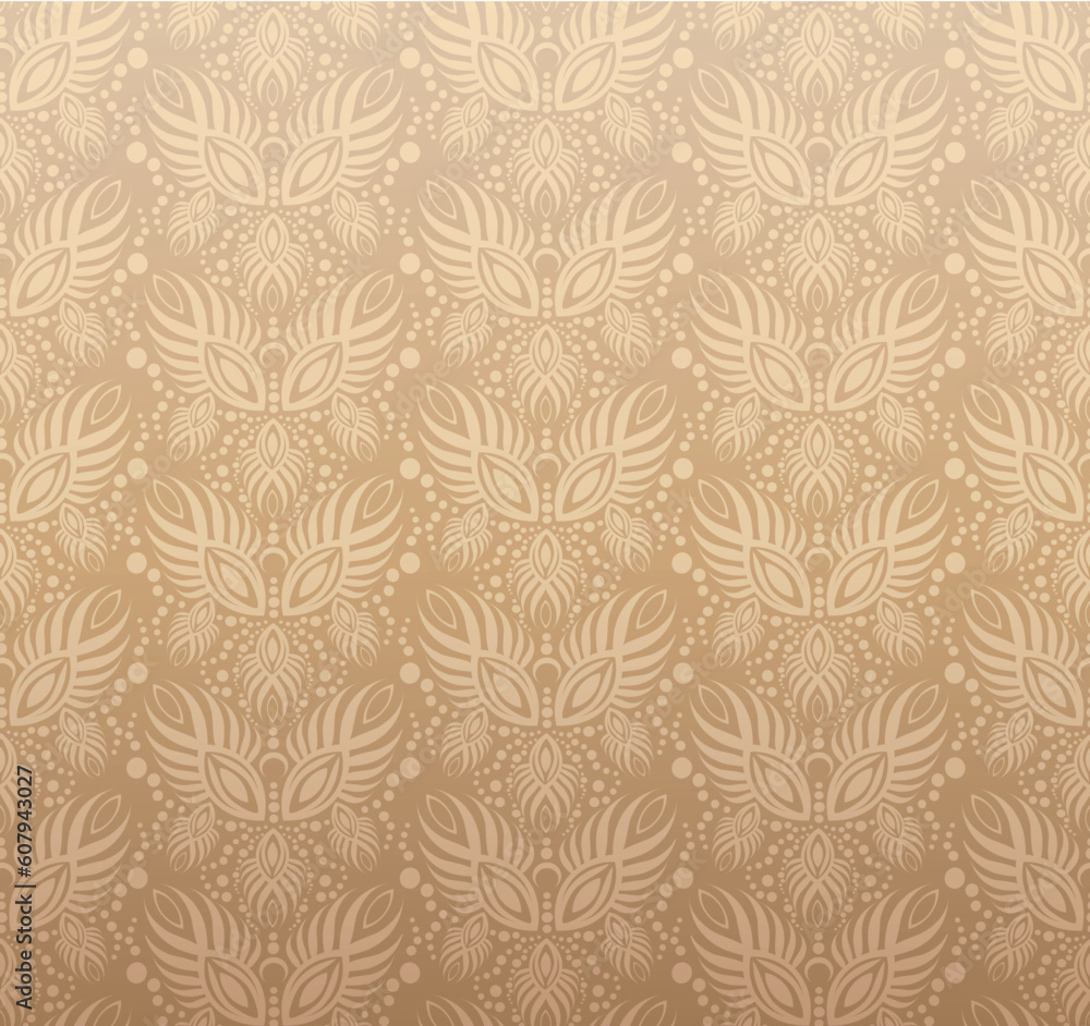 Fototapeta premium Vector decorative royal seamless floral ornament