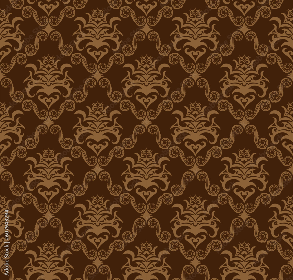 Damask seamless vector background. For easy making seamless pattern just drag all group into swatches bar, and use it for filling any contours. Damask seamless vector background. For easy making seamless pattern just drag all group into swatches bar, and use it for filling any contours.