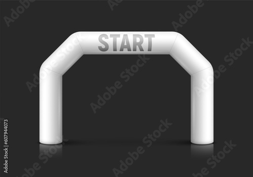 Inflatable start/finish arch. Inflatable arch for sporting events. Vector template for your design.