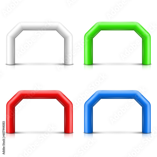 Inflatable start/finish arch. Inflatable arch for sporting events. Vector template for your design.