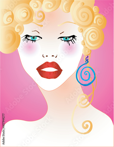 vector  illustration of beautiful woman's face