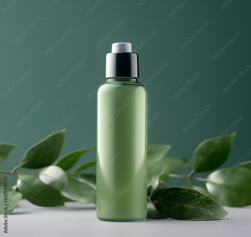 cosmetic product template with plain beauty container view. generative ai cosmetic product template with plain beauty container view. generative ai