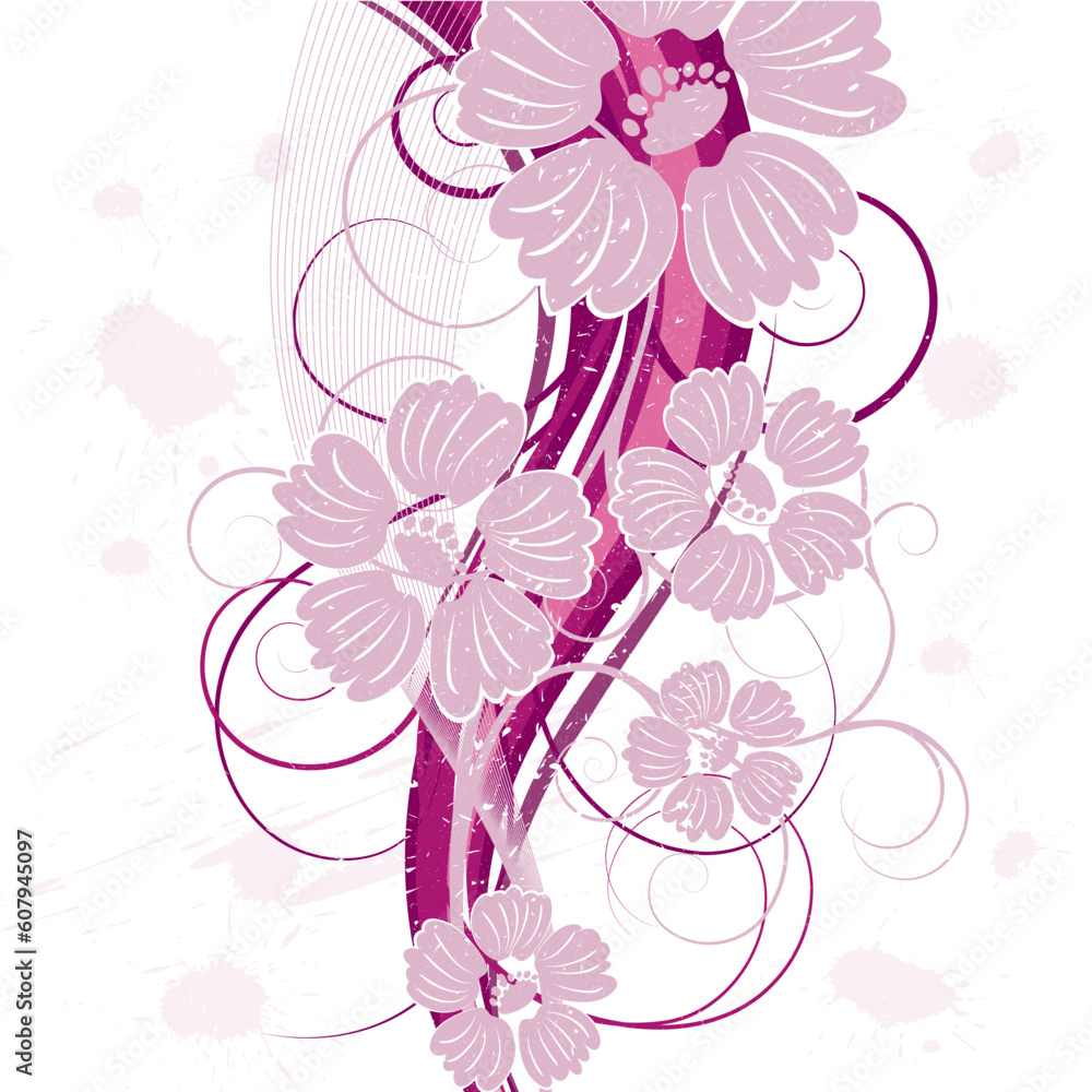 Fototapeta premium Floral background for design use. Vector illustration.