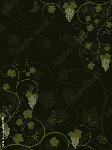 Vector floral background with vine.